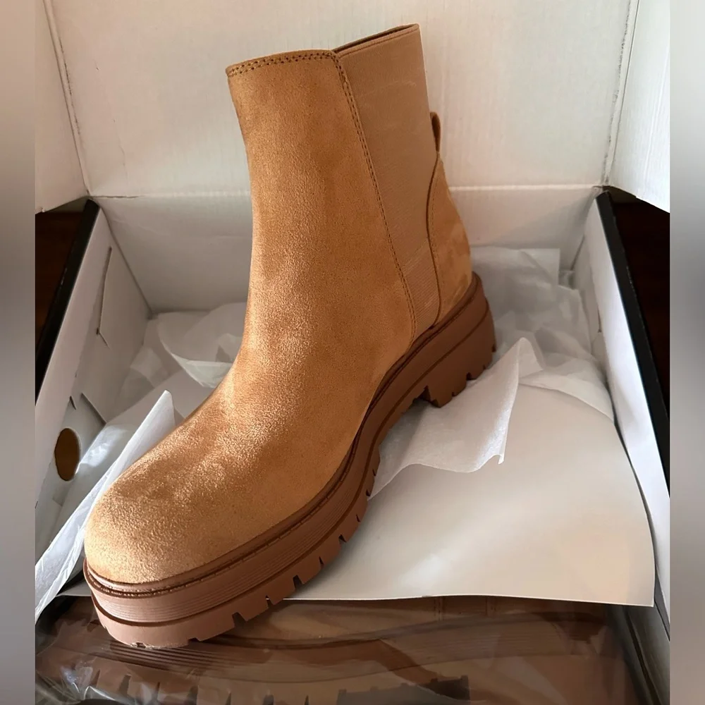 Nine West Dark Natural Patrish Size 9 Booties Brand New In Box - Picture 1 of 5